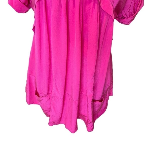 Rebecca Taylor Pink Silk Babydoll Blouse Y2K size small (2) short sleeves - Picture 10 of 14